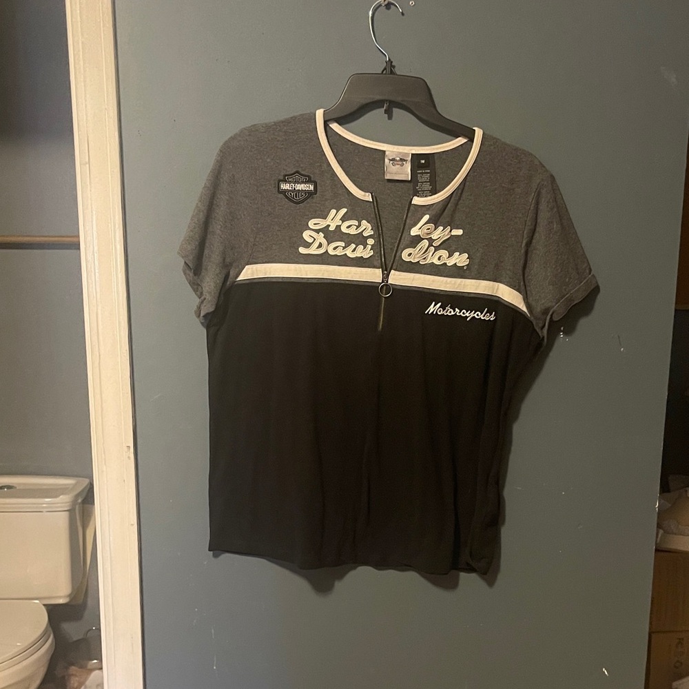 Harley-Davidson Two-Tone Zip-Up Shirt